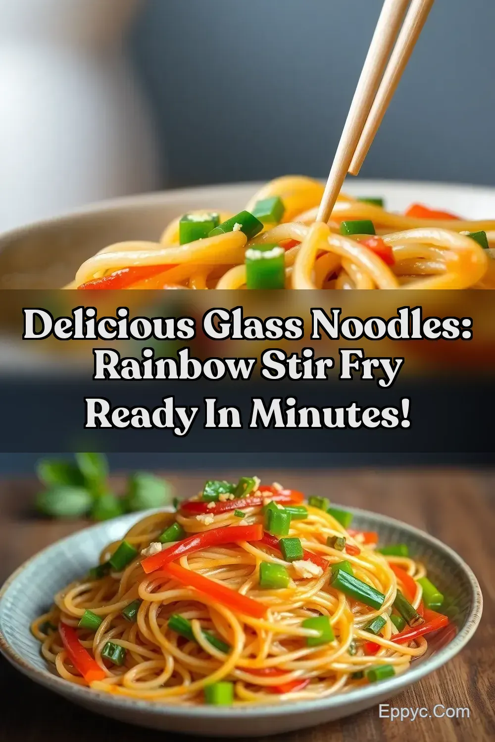 Rainbow Glass Noodle Stir Fry: A Quick Asian Delight!