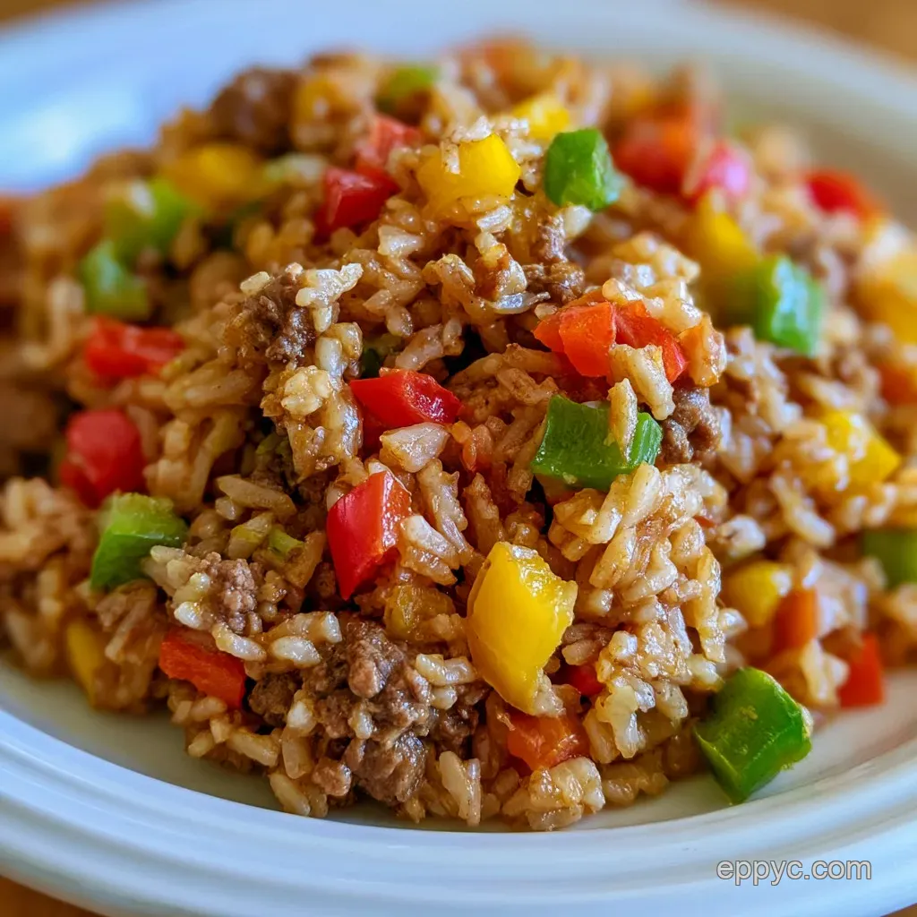 Stuffed Bell Pepper Casserole with Beef - EPPYC