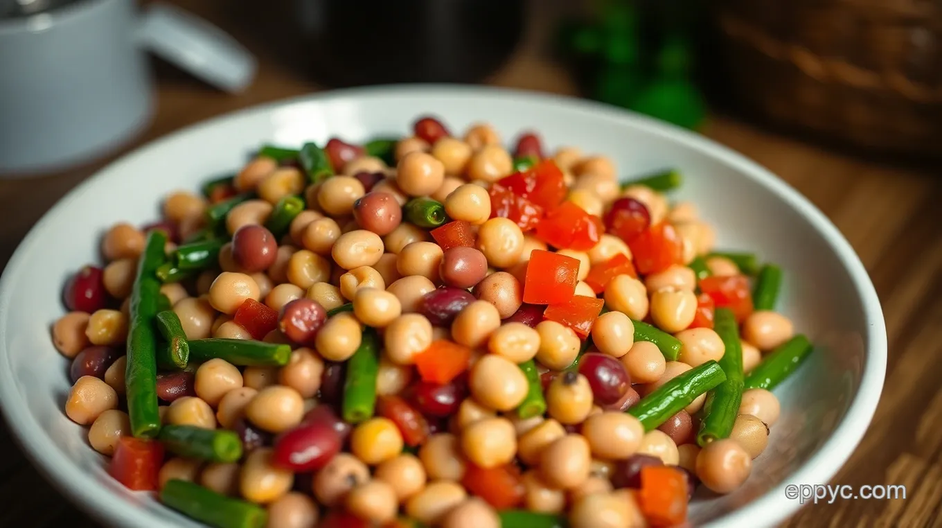 My Grandmother' s Colorful Three Bean Salad Recipe: Easy & Zesty! Colorful Three Bean Salad Recipe