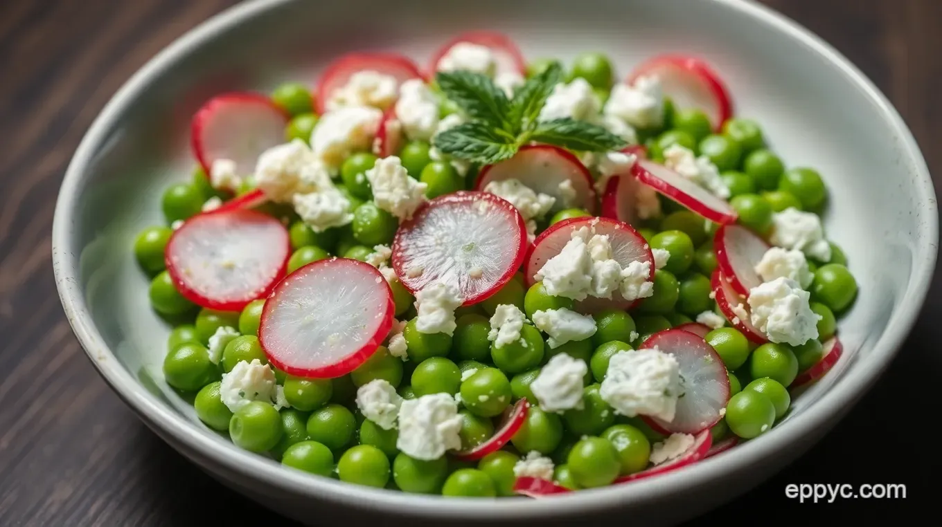 Easy & Delicious Pea Salad Recipe: Fresh Pea and Mint Delight Fresh Pea and Mint Salad with Feta