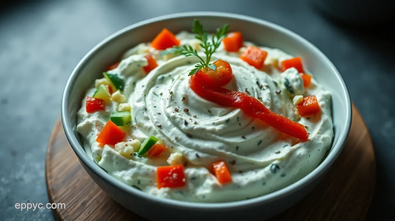 Herbed Vegetable Cream Cheese Delight: A Refreshing Spread for All Occasions Herbed Vegetable Cream Cheese Delight