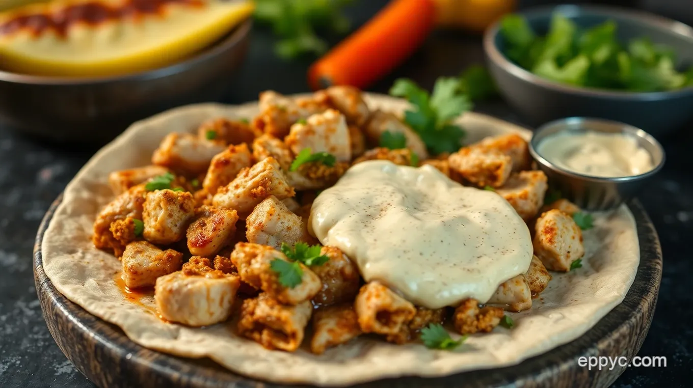 Savory Chicken Shawarma Wraps with Garlic Tahini Sauce: A Family Favorite Savory Chicken Shawarma Wraps with Garlic Tahini Sauce