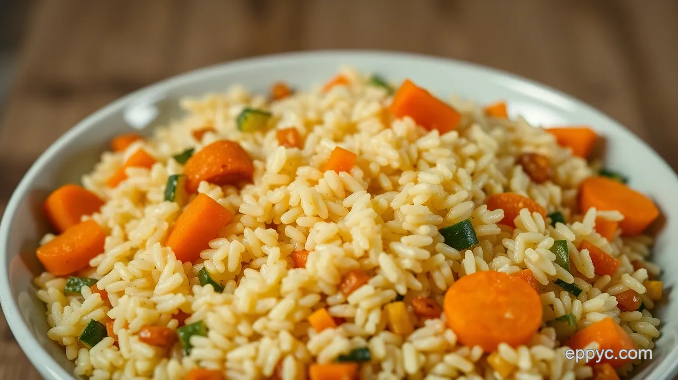 Savory Pearl Rice Pilaf with Herbs and Vegetables