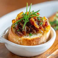 Caramelized Onion Crostini with Goat Cheese