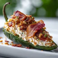 Incredible Stuffed Jalape&ntilde;o Popper with Cream Cheese and Bacon: Crispy Baked