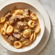 One-Pot Creamy Beef and Shells