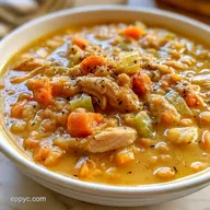 Crockpot Chicken Lentil Soup for 6