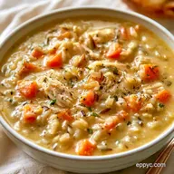 Crockpot Creamy Chicken Rice Soup for 8