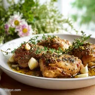Crockpot Chicken Thighs Recipe with Garlic and Herbs: Slow-Cooked