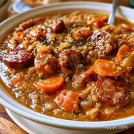 Crockpot Lentil Soup with Smoked Sausage