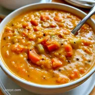 Crockpot Red Lentil Soup for 8 Servings