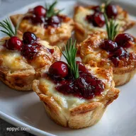 Easy Christmas Appetizers: 15-Min Cranberry Brie Bites
