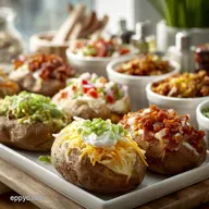 Baked Potato Toppings: Crispy Baked in 80 Minutes
