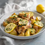 Greek Lemon Chicken with Potatoes for 4 Servings