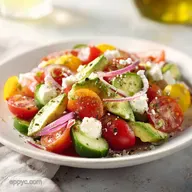 Greek Salad with Avocado: Crunchy Creamy