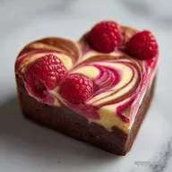 Heart Shaped Brownie Recipe with Raspberry Swirl & Cheesecake | Make-Ahead