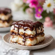 No Bake Chocolate Eclair Cake with Vanilla Pudding