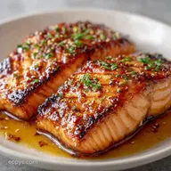Oven Honey Glazed Salmon for 4 Servings
