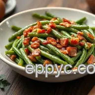 My Grandmother's Easy Sauteed Green Beans with Bacon Flavor