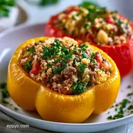 Stuffed Peppers with Cauliflower Rice