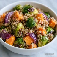 Warm Roasted Veggie Quinoa Bowl for 4