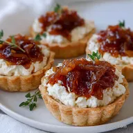 Goat Cheese Tartlets: Whipped Filling Caramelised Onion