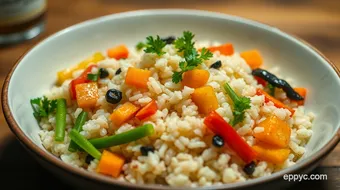 How to Create the Best Alternative Sake Rice & Veggie Delight recipe card