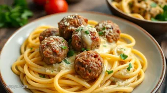 Baking Meatballs & Pasta – Creamy Carbonara