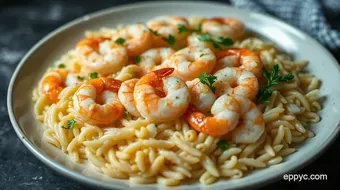 Lemon Garlic Shrimp & Orzo: Quick Cooked Shrimp Recipes! Recipe Card
