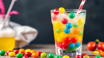 Mix Skittles Mixed Drink: Colorful Rainbow Cocktail