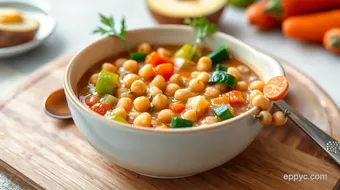 Sautéed Chickpea Soup with Fresh Veggies