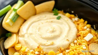 Slow Cooker Corn Dip with Tangy Tajín Flavor