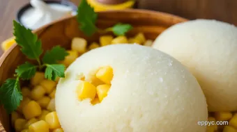 Steam Corn Bollo with Sweet Coconut Flavor