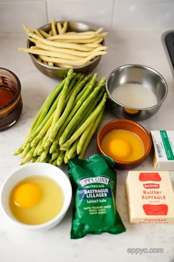 Delicate Boiled Asparagus with Luscious Creamy Hollandaise ingredients