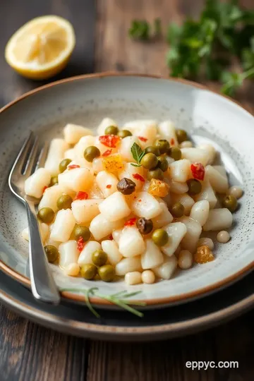 Corbina Roe with Lemon Zest and Capers presentation