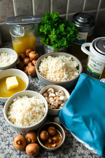 Creamy Arborio Rice Risotto with Wild Mushrooms ingredients