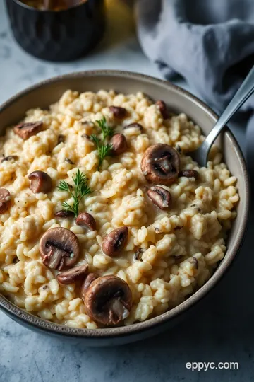 Creamy Mushroom Risotto presentation