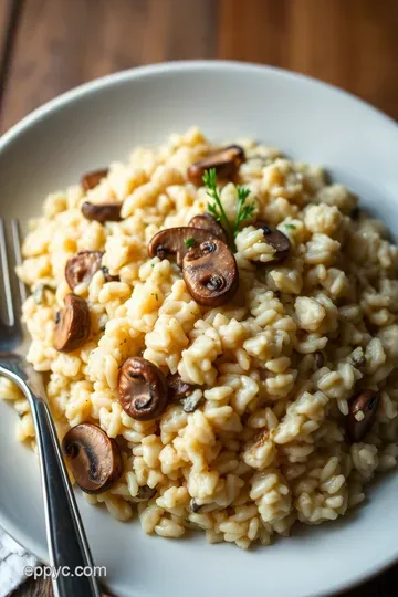 Creamy Mushroom Risotto: The Perfect Use for Frozen Mushrooms presentation