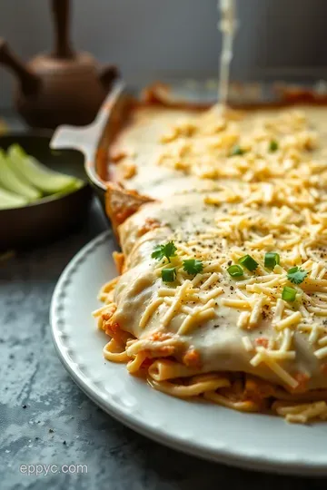 Creamy White Chicken Enchiladas with Green Chile Sauce presentation