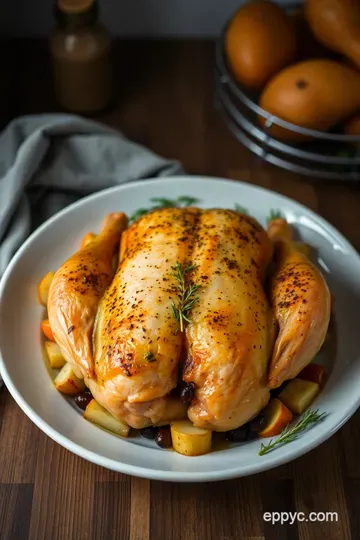 Crispy Herb-Roasted Chicken with Root Vegetables presentation