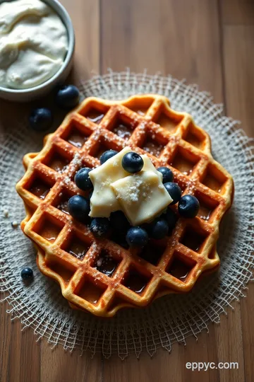 Crispy Rice Flour Substitute Waffles presentation