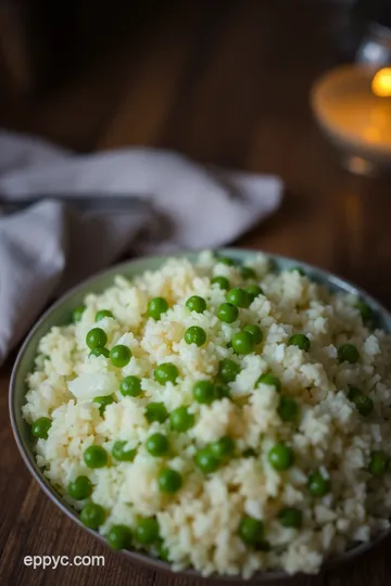 Decadent Parmesan and Pea Risotto presentation