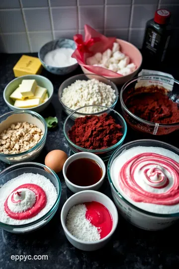 Decadent Red Velvet Brownies with Cream Cheese Swirl ingredients