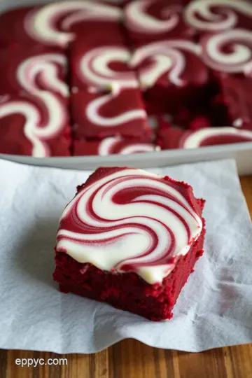 Decadent Red Velvet Brownies with Cream Cheese Swirl presentation