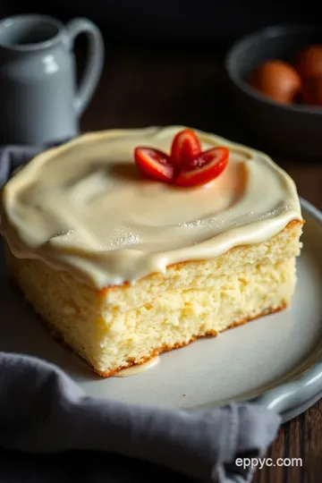 Decadent Tres Leches Cake presentation