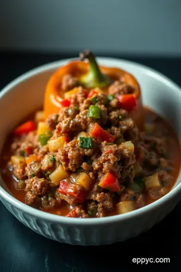 Deconstructed Stuffed Pepper Soup presentation