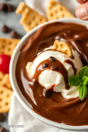 Chocolate-Dipped Vanilla Ice Cream Bliss presentation