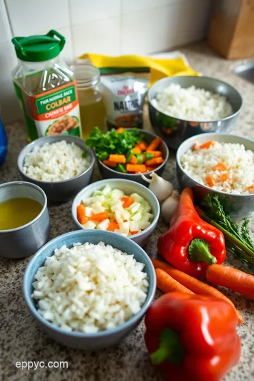 Fragrant Jasmine Rice Pilaf with Fresh Herbs and Vegetables ingredients