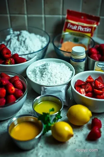 Fresh and Fruity Strawberry Freezer Jam ingredients