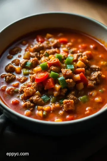 Hearty Stuffed Pepper Soup: A Warm Embrace in a Bowl presentation